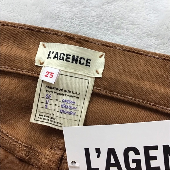 L'AGENCE Margot Java Coated High Rise Skinny Jeans Brown Size 25 - Picture 4 of 12